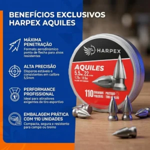 Chumbinho 5.5mm 110 Und Aquiles Harpex Precisão (.22 Cal)